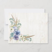 Boho chic succulent eucalyptus rustiek dank u bedankkaart (Achterkant)