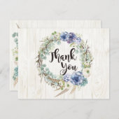 Boho chic succulent eucalyptus rustiek dank u bedankkaart (Voorkant / Achterkant)