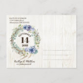 Boho Chic Succulent Eucalyptus Sla de datum op Aankondigingskaart (Achterkant)