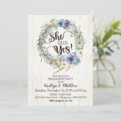 Boho Chic Succulent Eucalyptus Verlovingsfeest Kaart (Staand voorkant)