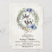 Boho Chic Succulent Eucalyptus Verlovingsfeest Kaart (Voorkant / Achterkant)