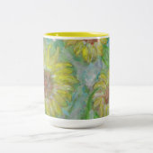 Boho Chic Sunflower Waterverf Art 15 oz Mok (Center)