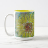 Boho Chic Sunflower Waterverf Art 15 oz Mok (Links)