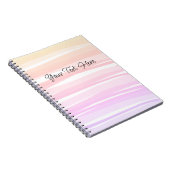 Boho Chic Sunset Ombre Kleurrijke Abstracte Lijnen Notitieboek (Rechterzijde)