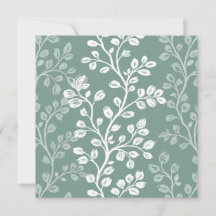Boho Chic Tealgroene Hangende Bloemen Bloemkaart