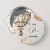 Boho Chic Teddy Bear Luchtballon Sky Ivoy Ronde Button 7,6 Cm (Voorkant /achterkant)