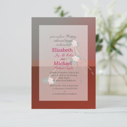 Boho Chic Teepee / Tipi Wedding Rehearsal Dinner Kaart (Staand voorkant)