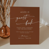 Boho Chic Terracotta Audio Guestbook Wedding Reclamebord Met Voetstuk