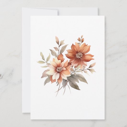 Boho Chic Terracotta Bloemen Boeket Vrijgezellenfe Bedankkaart (Achterkant)