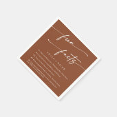 Boho chic terracotta bruiloft leuk feit servetten (Hoek)