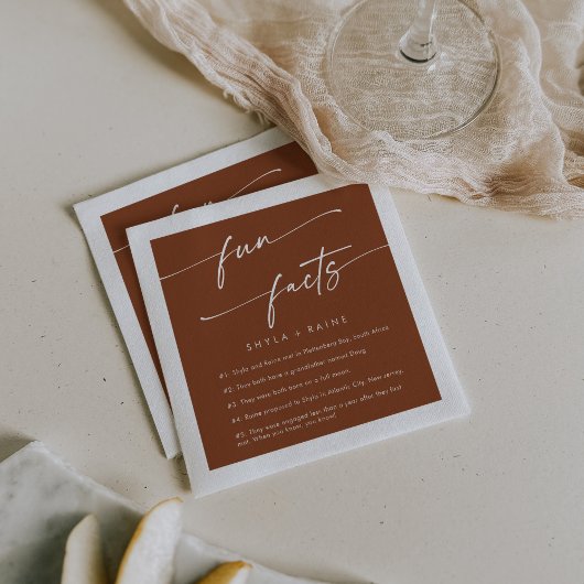 Boho chic terracotta bruiloft leuk feit servetten