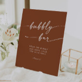 Boho Chic Terracotta Bubbly Bar Huwelijk Reclamebord Met Voetstuk