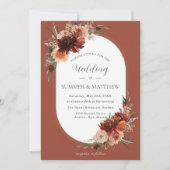 Boho Chic Terracotta Burnt Sinaasappel Roest Bruil Kaart (Voorkant)