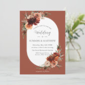 Boho Chic Terracotta Burnt Sinaasappel Roest Bruil Kaart (Staand voorkant)