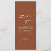 Boho chic terracotta dank u plaats kaart (Voorkant)