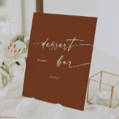 Boho Chic Terracotta Dessert Bar Trouwen Reclamebord Met Voetstuk