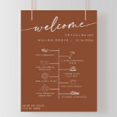 Boho Chic Terracotta DIY Wedding Welkom Tijdlijn Poster