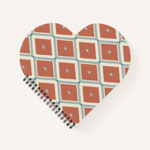 Boho Chic Terracotta en Indigo Geometrische Ikat P Notitieboek
