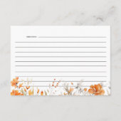 Boho Chic Terracotta Floral Vrijgezellenfeest Rece Informatiekaartje (Achterkant)