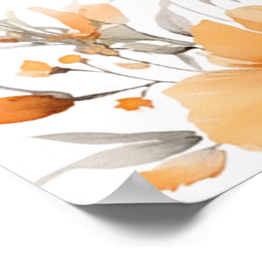 Boho Chic Terracotta Floral Vrijgezellenfeest Welk Poster (Hoek)