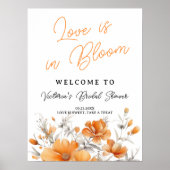 Boho Chic Terracotta Floral Vrijgezellenfeest Welk Poster (Voorkant)