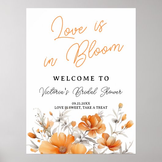 Boho Chic Terracotta Floral Vrijgezellenfeest Welk Poster (Voorkant)