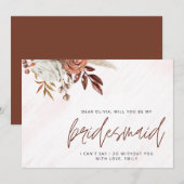 Boho Chic Terracotta Herfst bruidsmeisje voorstel Notitiekaartje (Voorkant / Achterkant)