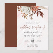 Boho Chic Terracotta Herfst Bruiloftsreceptie Alle Kaart (Voorkant / Achterkant)