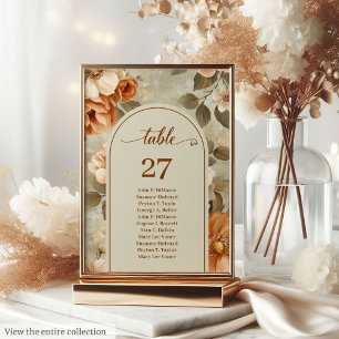 Boho Chic Terracotta Ivoorkleurige Salie Bloemige  Kaart