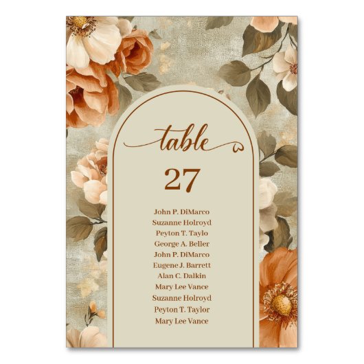 Boho Chic Terracotta Ivory Sage Floral Wedding Kaart (Voorkant)