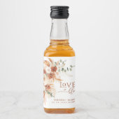 Boho-Chic Terracotta Liefde in Bloei Favoriet Trou Likeurfles Etiket (Voorkant)