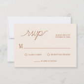 Boho Chic Terracotta Minimal Wedding RSVP Kaartje (Voorkant)