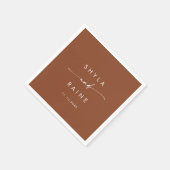 Boho chic terracotta monogram bruiloft servetten (Hoek)