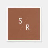 Boho chic terracotta monogram servetten (Voorkant)