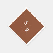 Boho chic terracotta monogram servetten (Hoek)