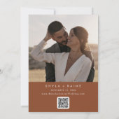 Boho Chic Terracotta QR Code Fotokalender Save The Date (Achterkant)