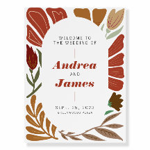 Boho chic terracotta retro bloemenbruiloft welkom