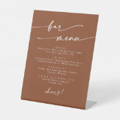 Boho Chic Terracotta Wedding Bar Reclamebord Met Voetstuk (Voorkant)