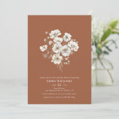 Boho Chic Terracotta Wildflower Vrijgezellenfeest Kaart (Staand voorkant)