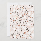 Boho Chic Terrazzo Baby shower Invitation Kaart (Achterkant)