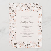 Boho Chic Terrazzo Baby shower Invitation Kaart (Voorkant / Achterkant)