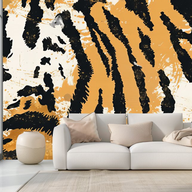 Boho Chic Tiger Print Design Behang (Creator heeft geüpload)