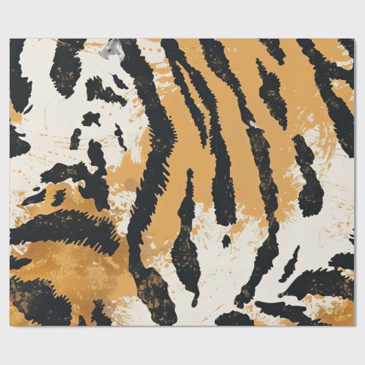 Boho Chic Tiger Print Design Cadeaupapier (Vlak)