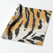 Boho Chic Tiger Print Design Cadeaupapier (Uitgerold)