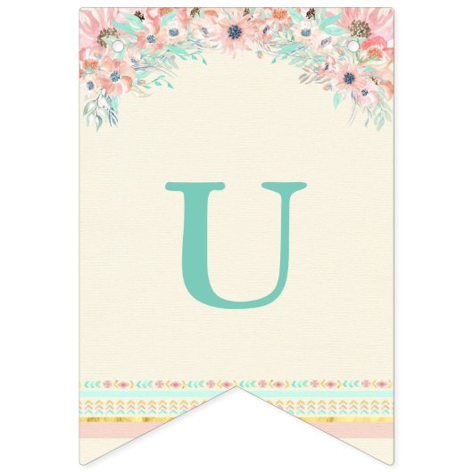 Boho Chic Tribal Arrows Father Peach roze Mint Vlaggetjes (Tweede vlag)