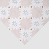 Boho Chic Tribal Aztec Tan en Groen Patroon Tissuepapier (Detail)