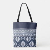 Boho Chic Tribale Patronen met Monogram Tote Bag (Achterkant)