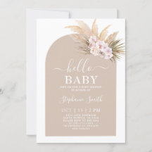 Boho Chic Tropical Baby shower Girl Invitation