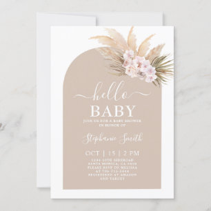 Boho Chic Tropical Baby shower Girl Invitation Kaart