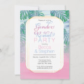 Boho Chic Tropical Beach Waterverf Gender onthulli Kaart (Voorkant)